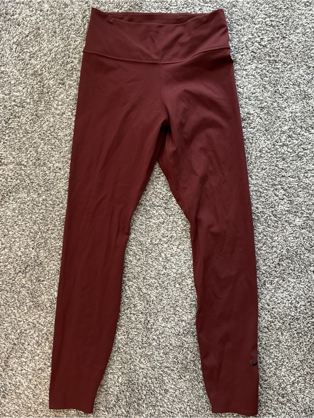 Nike High-Waist Burgundy Active Leggings